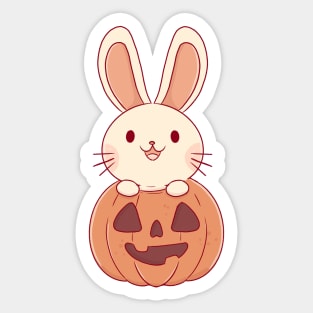 Halloween pumpkin bunny Sticker